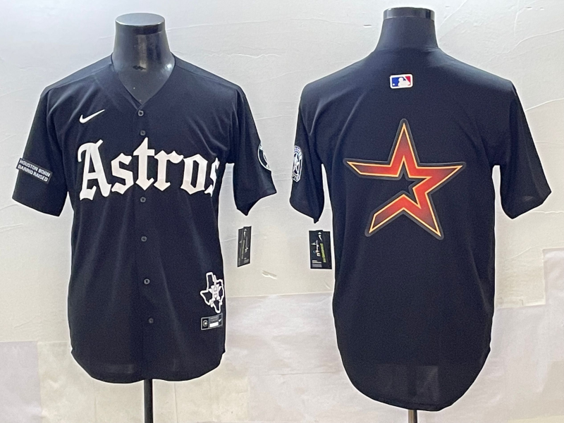 Men Houston Astros blank black MLB Nike 2025 jersey style 45->houston astros->MLB Jersey